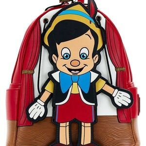Loungefly Disney Pinocchio Red and Brown Backpack